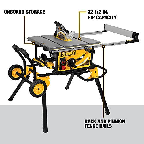 10 Inch Table Saw, 32-1/2 Inch Rip Capacity, 15 Amp Motor, With Rolling